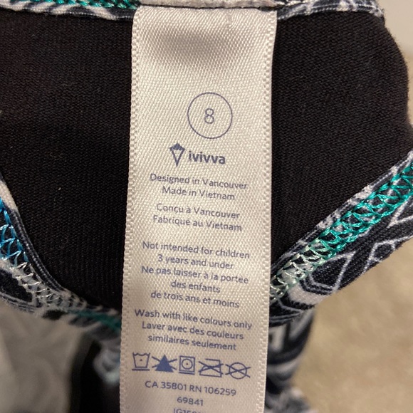 Ivivva Black & White Triangle Patterned Racerback Tank Top - Picture 5 of 5